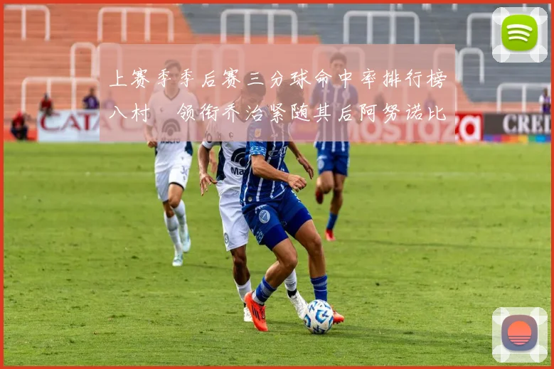 上赛季季后赛三分球命中率排行榜八村塁领衔乔治紧随其后阿努诺比位列第三